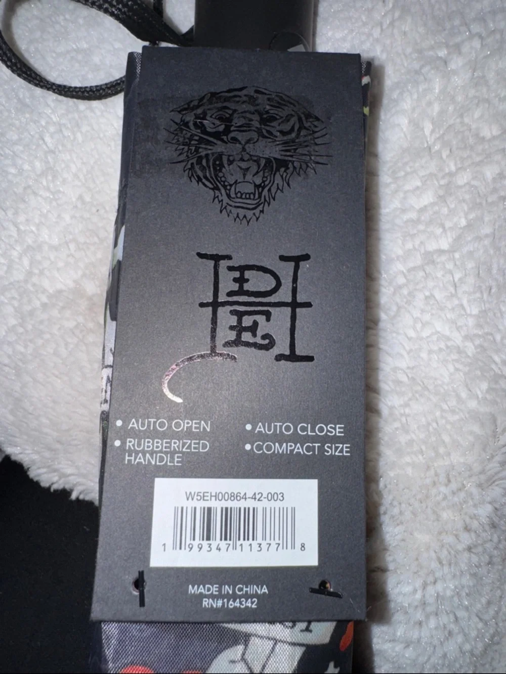 NWT Ed Hardy Auto Open/Close Compact Umbrella - Picture 2 of 3